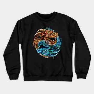 Dragon Yin Yang Backprint Crewneck Sweatshirt